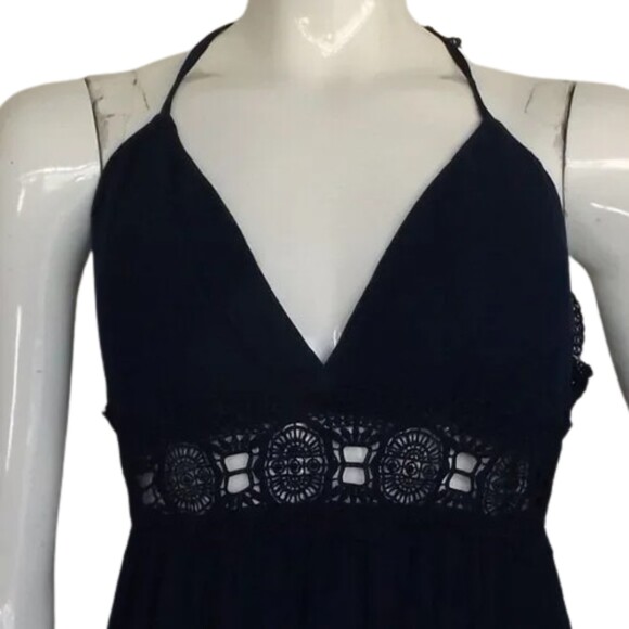 IRIS Dress, M, Lace Cutout Waist/Back straps, Mini/Short, Padded, Navy Blue - Picture 9 of 14
